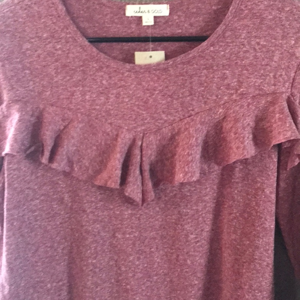 Cedar & Gold Crossed Ruffle Top - Picture 4 of 6